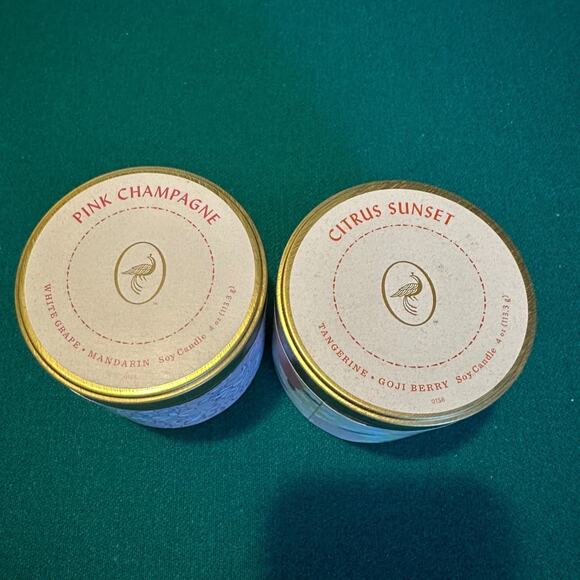 Lot of 2 Opalhouse Soy Candles 4oz – Pink Champagne & Citrus Sunset - Picture 1 of 5